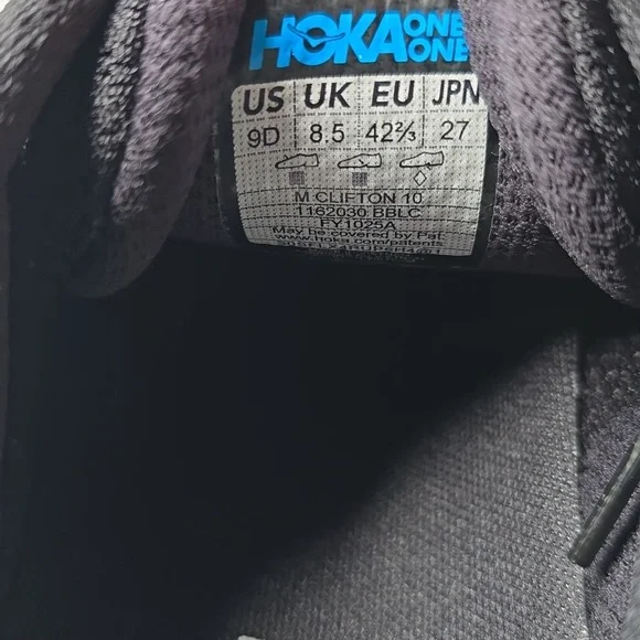 NIB Mens Clifton 10 Black/Black Sz 9D - Picture 7 of 8